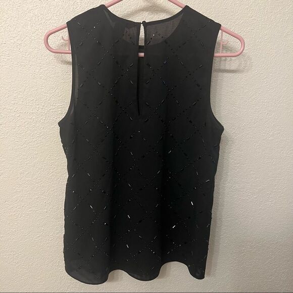 H&M Black Embellish Sleeveless Top Size 4 - Picture 5 of 5